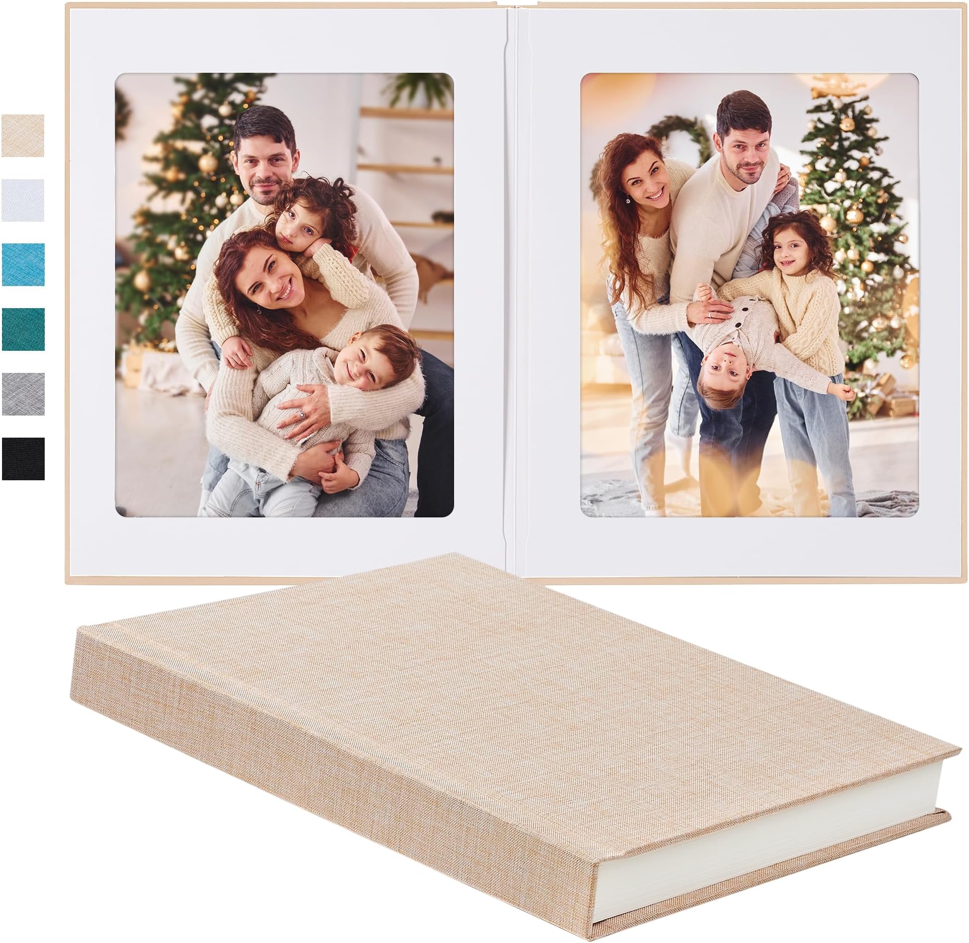 Pssoss Photo Album 8x10 with Writing Space Linen Cover 8x10 Photo Album Book Holds 20 Photos Ideal for Wedding Theme-Album and Baby Photo Albums (Beige,20 Pockets)