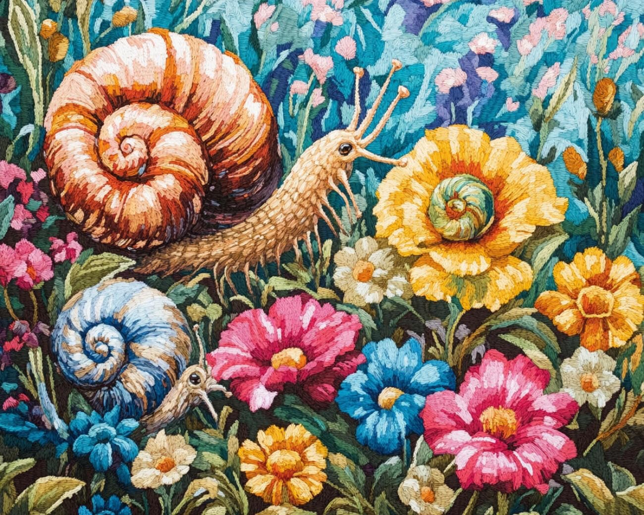 Henypt DIY Latch Hook Rug Kits Colorful Snail 80x160cm