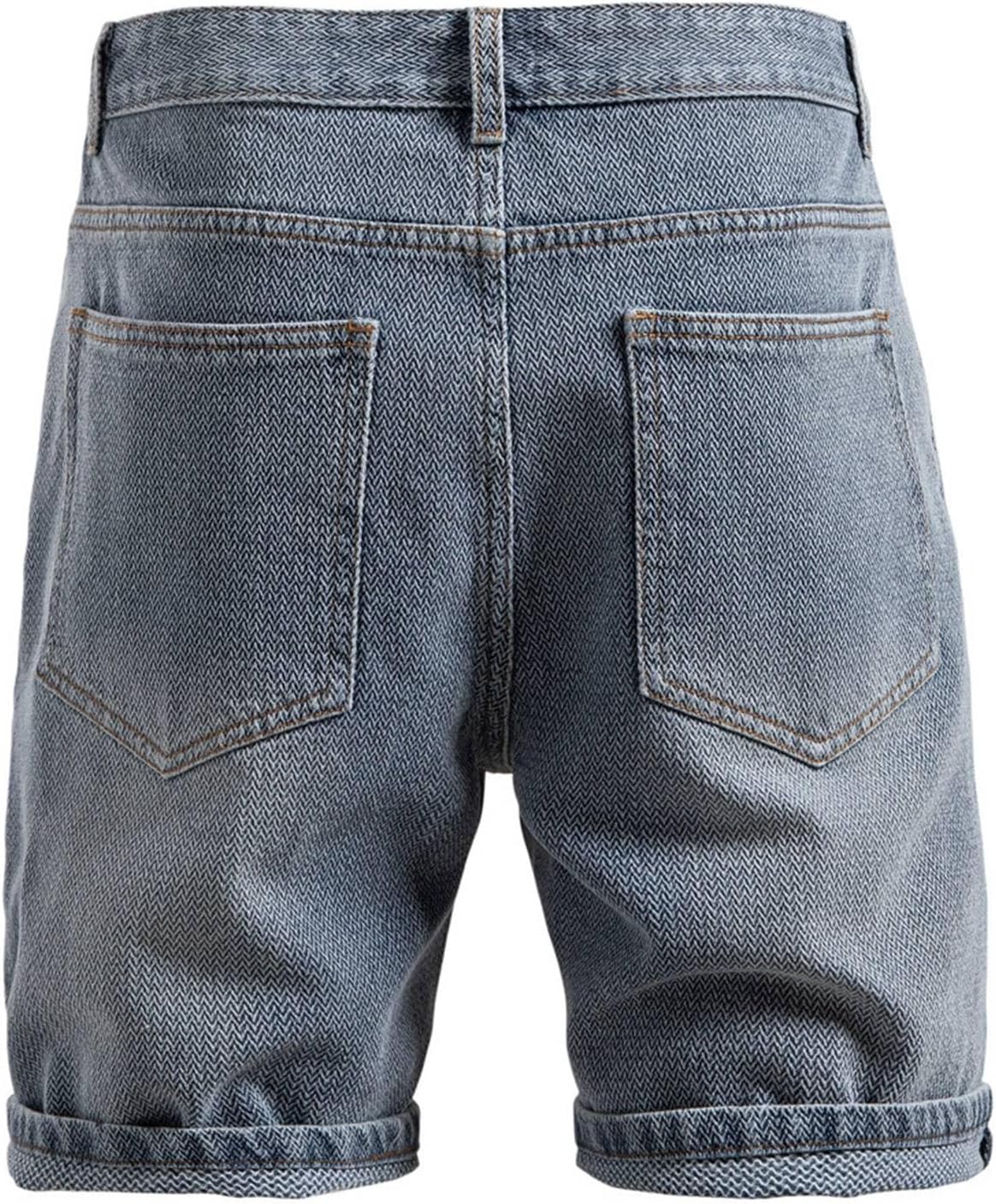 WENKOMG1 Men's Summer Jean Short Relaxed Fit Stretch Casual Denim Shorts, S-2XL