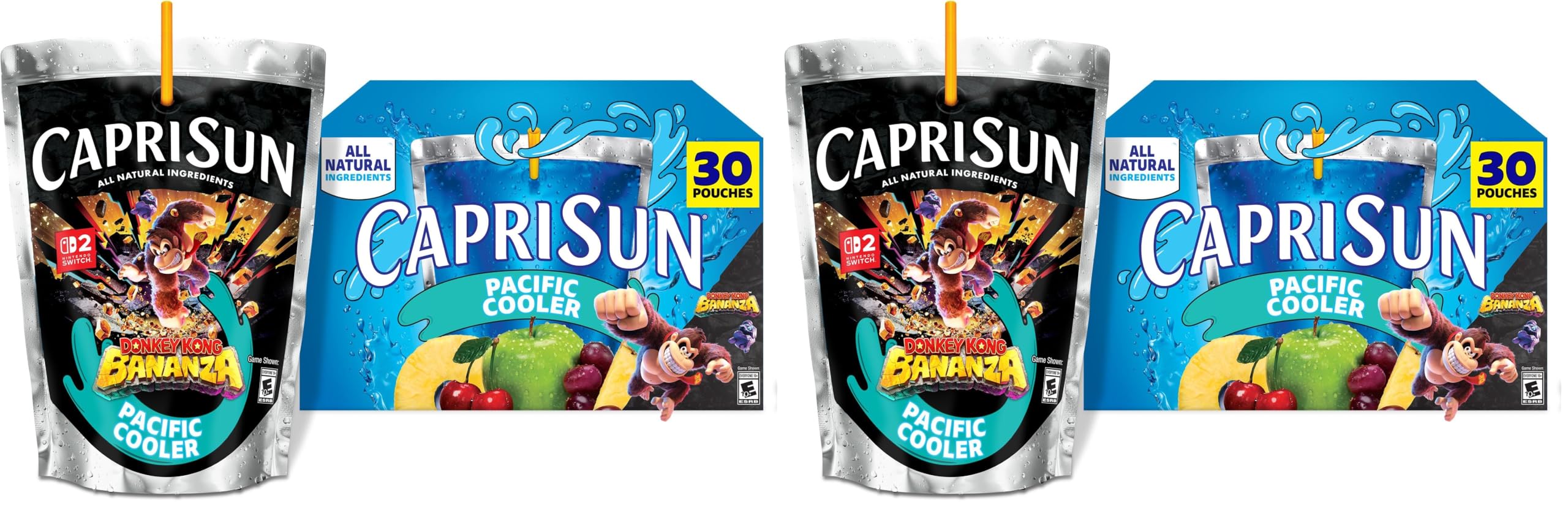 Pacific Cooler Mixed Fruit Naturally Flavored Kids Juice Drink Blend (30 ct Box, 6 fl oz Pouches) (Pack of 2)