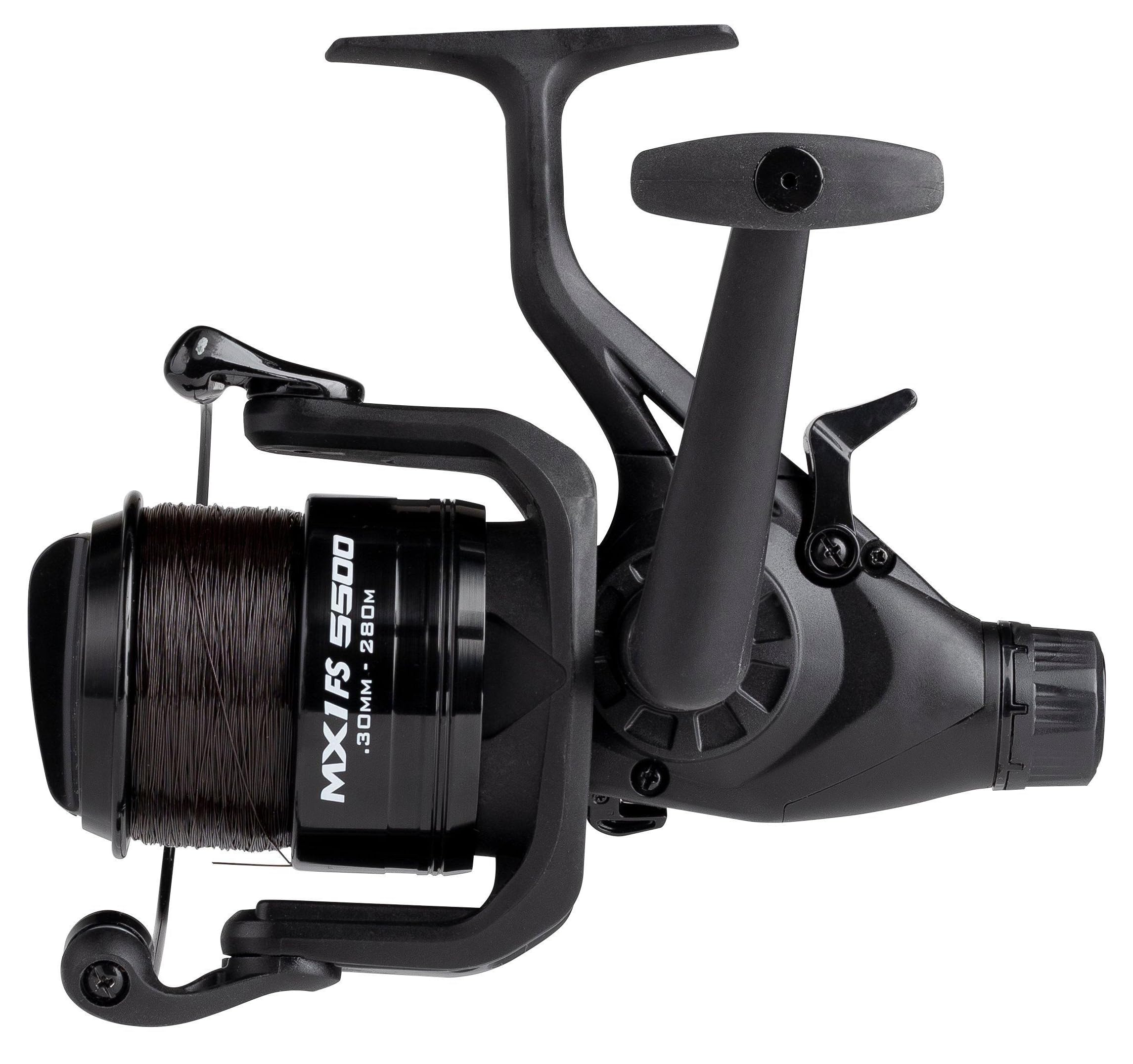 Mitchell MX1 FS 5500 Angelrolle mit Schnur - Spinnrolle und Freilaufrolle für Angler - Robuste, leichte Aluminiumkonstruktion - Anfängerfreundliche Karpfen Rolle, Hecht, Zander, Forelle UVM