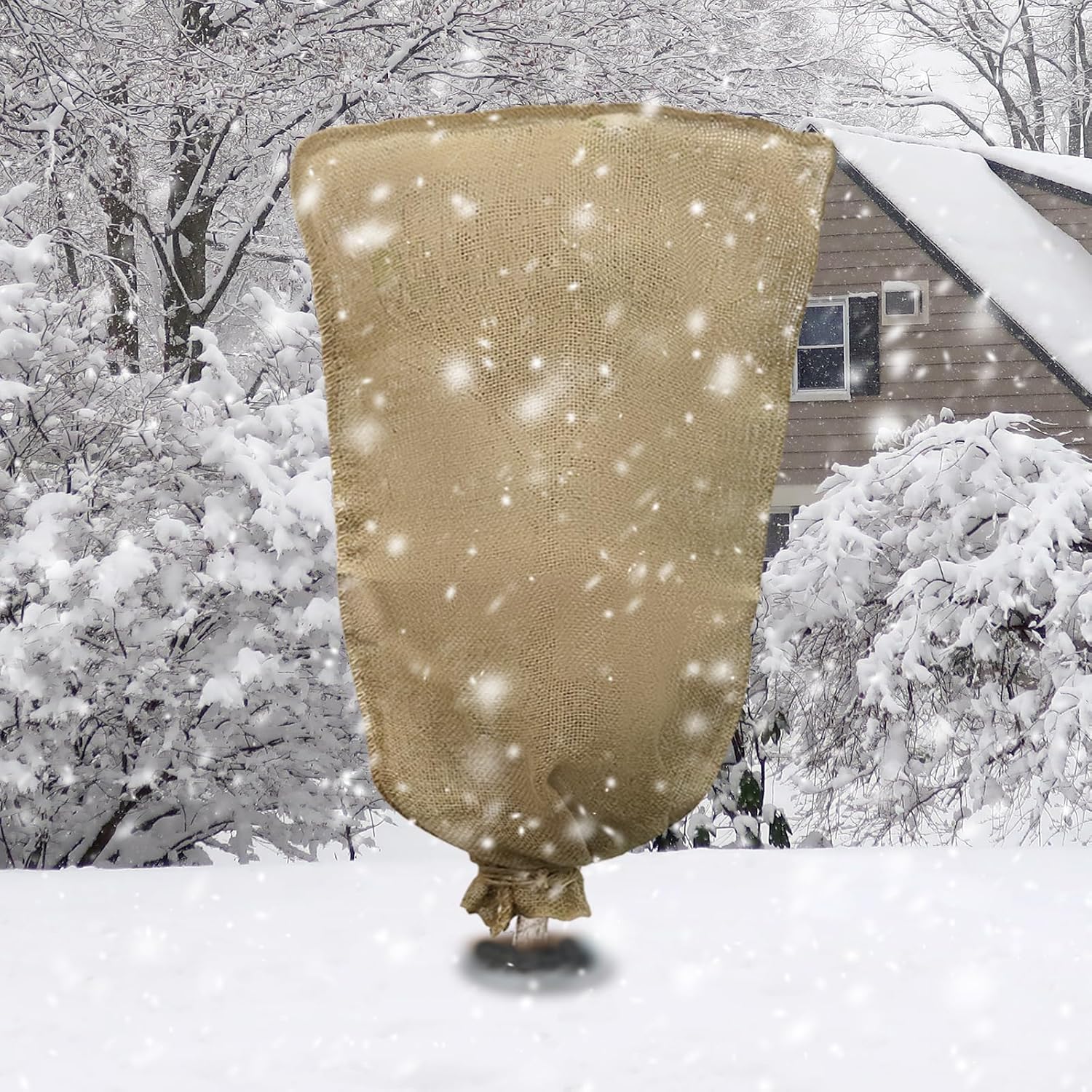 1PCS 45.3 X 70.9Inch Winter Burlap Plant Cover Bag, Large Burlap Bags with Drawstring Reusable Plant Covers,Frost Cloth Cold Freeze Protection Cover Bags Tree Freeze Blanket for Outdoor Plants 1pc - 45.3 x 70.9ches