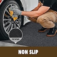 Vista 4 de Tapete para Derrames de Aceite, 29" x 36", Tapete para Piso de Garaje Bajo el Automóvil, Impermeable/Duradero/Antideslizante con Respaldo TPR