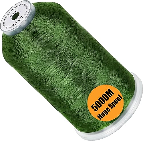 Miniatura 9 de New brothread - Bobina única de 5000 m de hilo de poliéster para máquina de bordar 40WT para máquinas comerciales y domésticas - Marigold