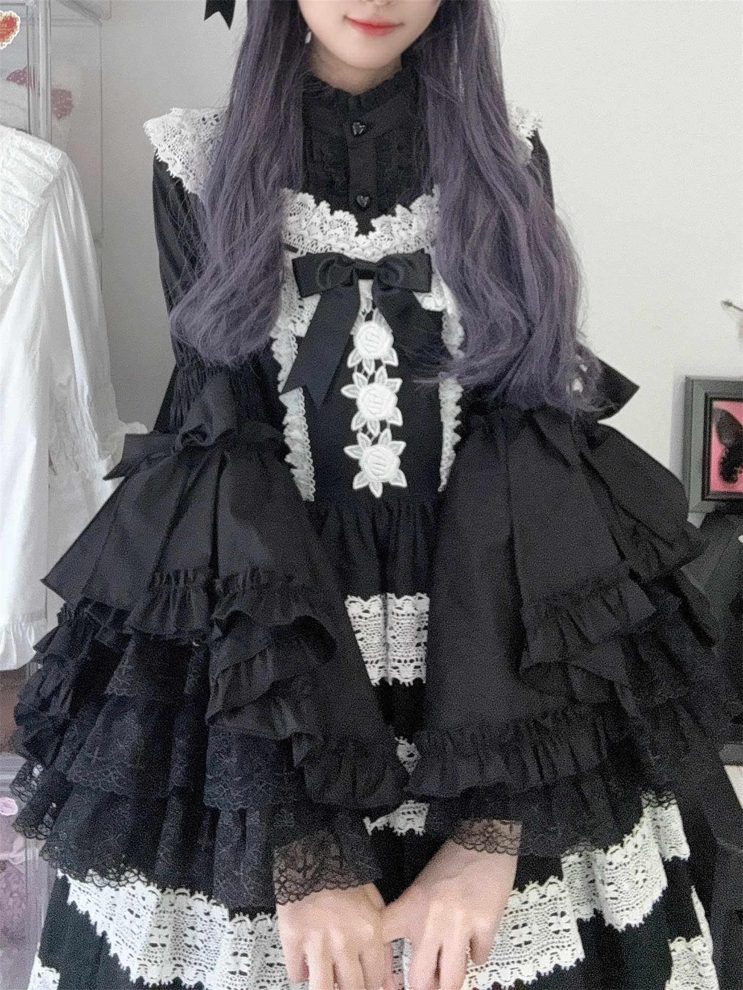 Lolita langärmelige viktorianische Blusen für Damen, Gothic, Renaissance, Vintage-Stil, Spitze, Rüschen, schicke Oberteile