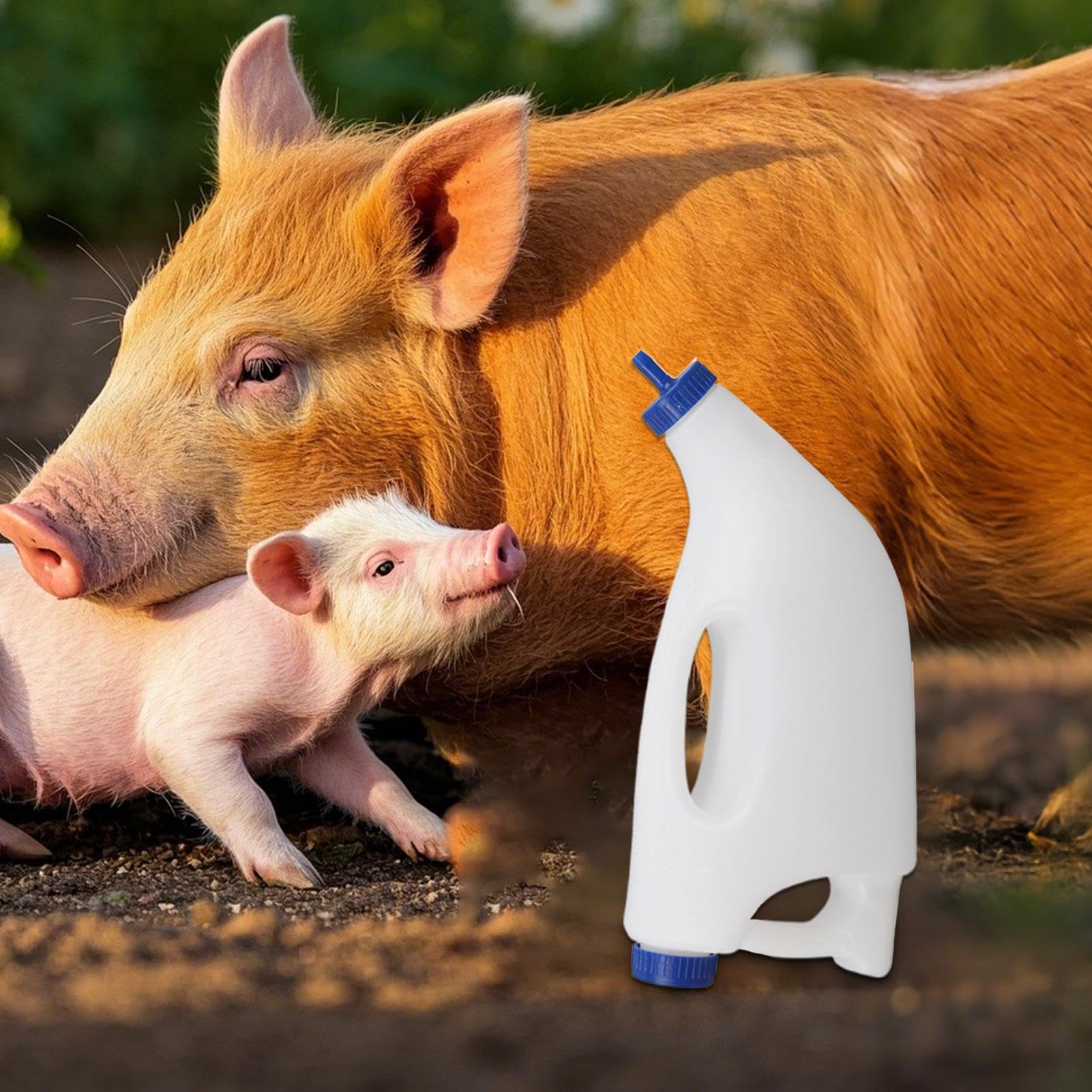 Biberon pour Veau, Mouton, Agneau | 4 L - Mangeoire pour Veau et Vache - Tube d'alimentation pour Animaux de la Ferme - pour Nourriture, Allaitement, chèvres, agneaux, Chiots