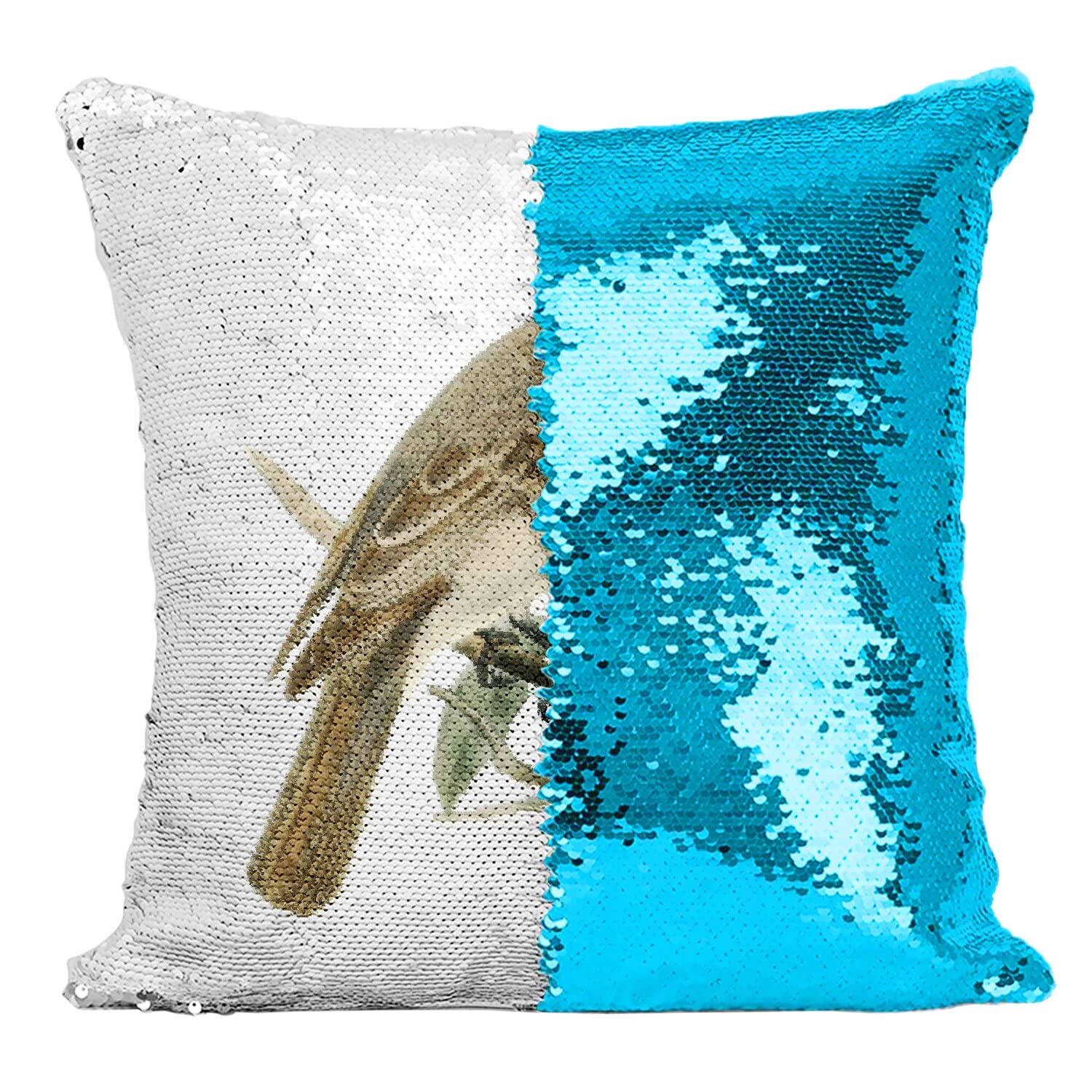 Coussin sequin turquoise oiseau perché deco vintage planche biologie faune illustration