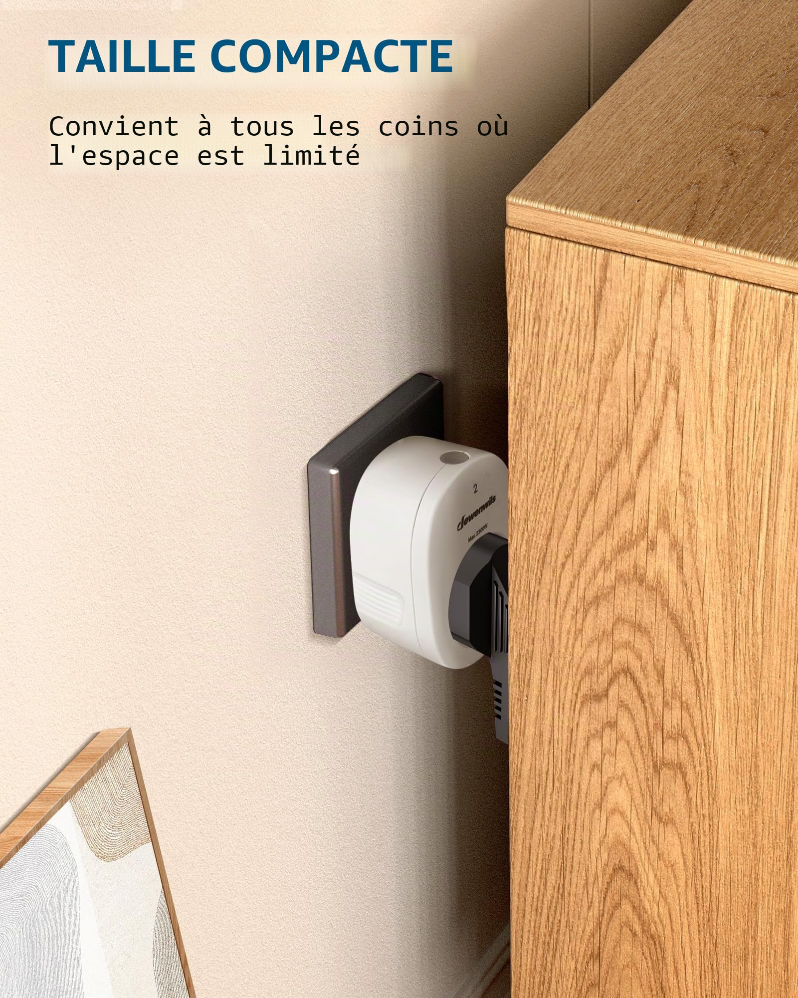 DEWENWILS Prises radiocommandées avec télécommande, 2300 W prise avec 1 télécommande, portée 30 m, lot de 4 prises radiocommandées, programmables et extensibles, blanc