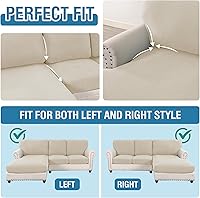 Vista 509 de H.VERSAILTEX 2025 New Sectional Couch Covers 8 Pieces Stretch Sofa Covers for Sectional Sofa Set Separate L Shaped Couch Cover for Both Left/Right