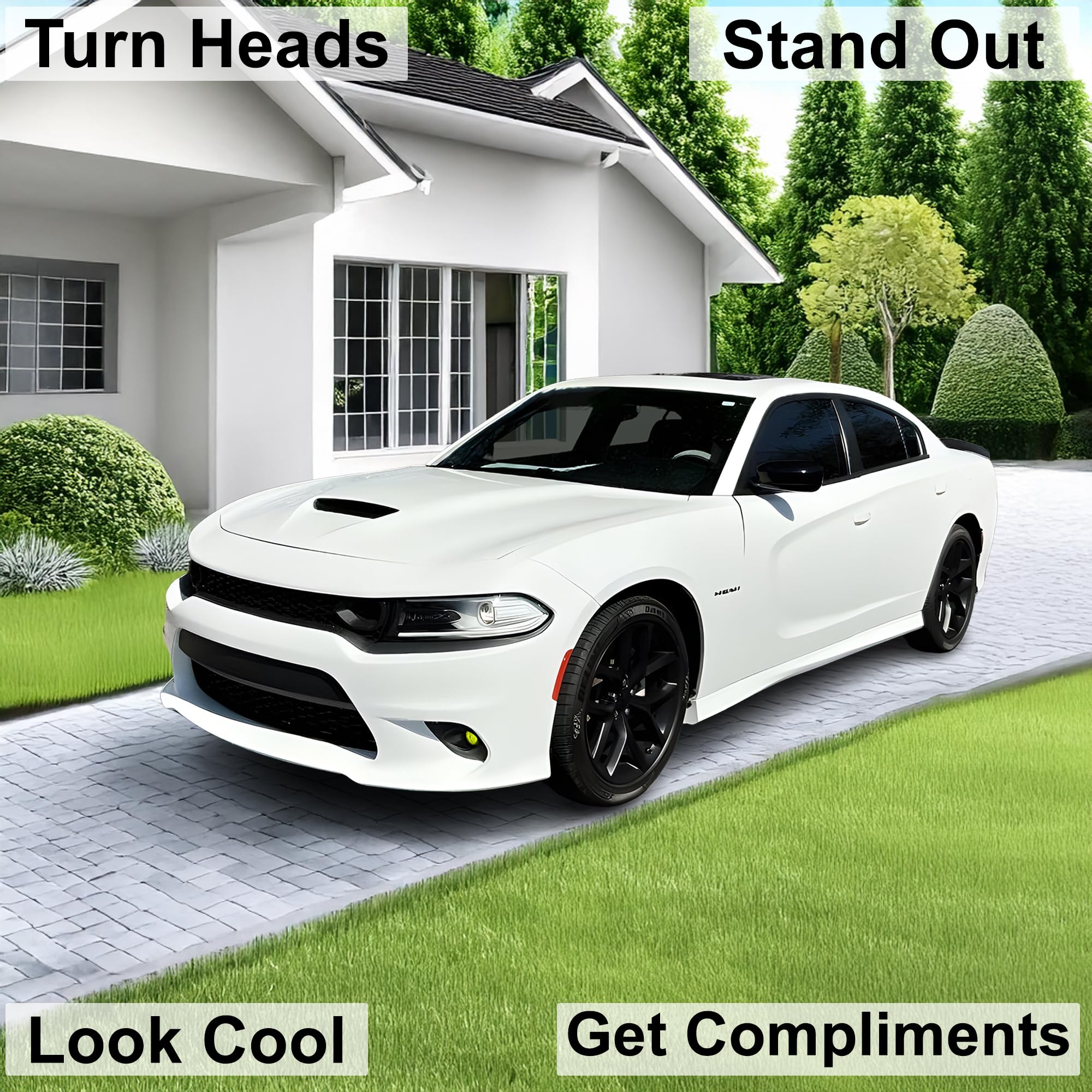 BOGAR TECH DESIGNS Fog Light Tint Kit Compatible with and Fits Dodge Charger 2015-2023, Yellow