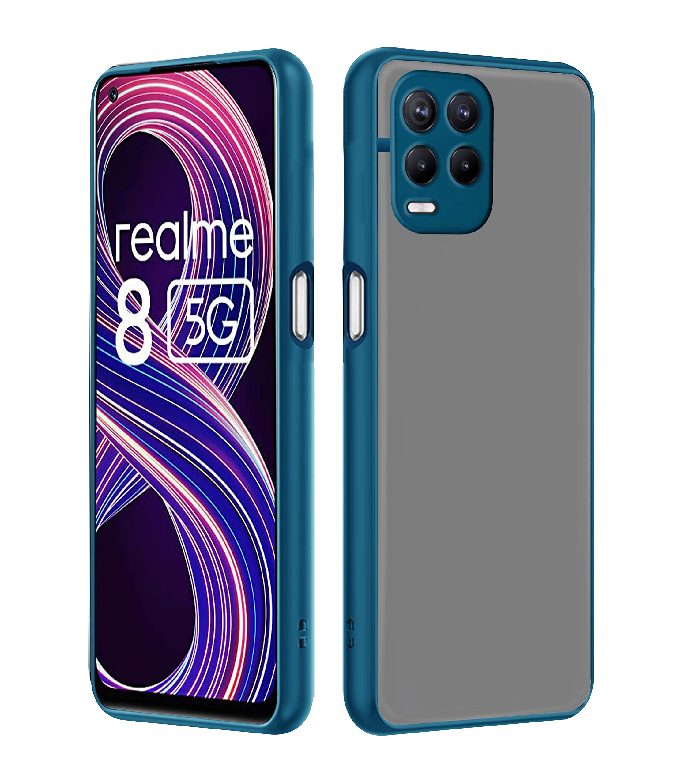 Pikkme TPU Hybrid Full Camera Protection Raised Edges Super Soft-Touch Smoked Bumper Back Back Cover Case for Realme 8 5G / 8s 5G / Narzo 30 5G Realme 8 5G / 8s 5G / Narzo 30 5G (Blue) (B09MG5QRB3) Amazon Price History, Amazon Price Tracker