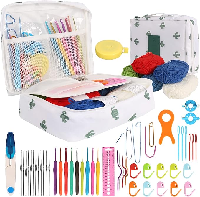 Kit Uncinetto Per Principianti - 40 Pezzi Con Ganci Ergonomici, Filati, Accessori E Tutorial Video - Foto 10
