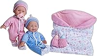 Vista 12 de La Baby Muñeca bebé de 11 pulgadas de cuerpo suave pequeño de raza caucásica JC Toys - La Baby Lavable Traje desmontable blanco y rosa