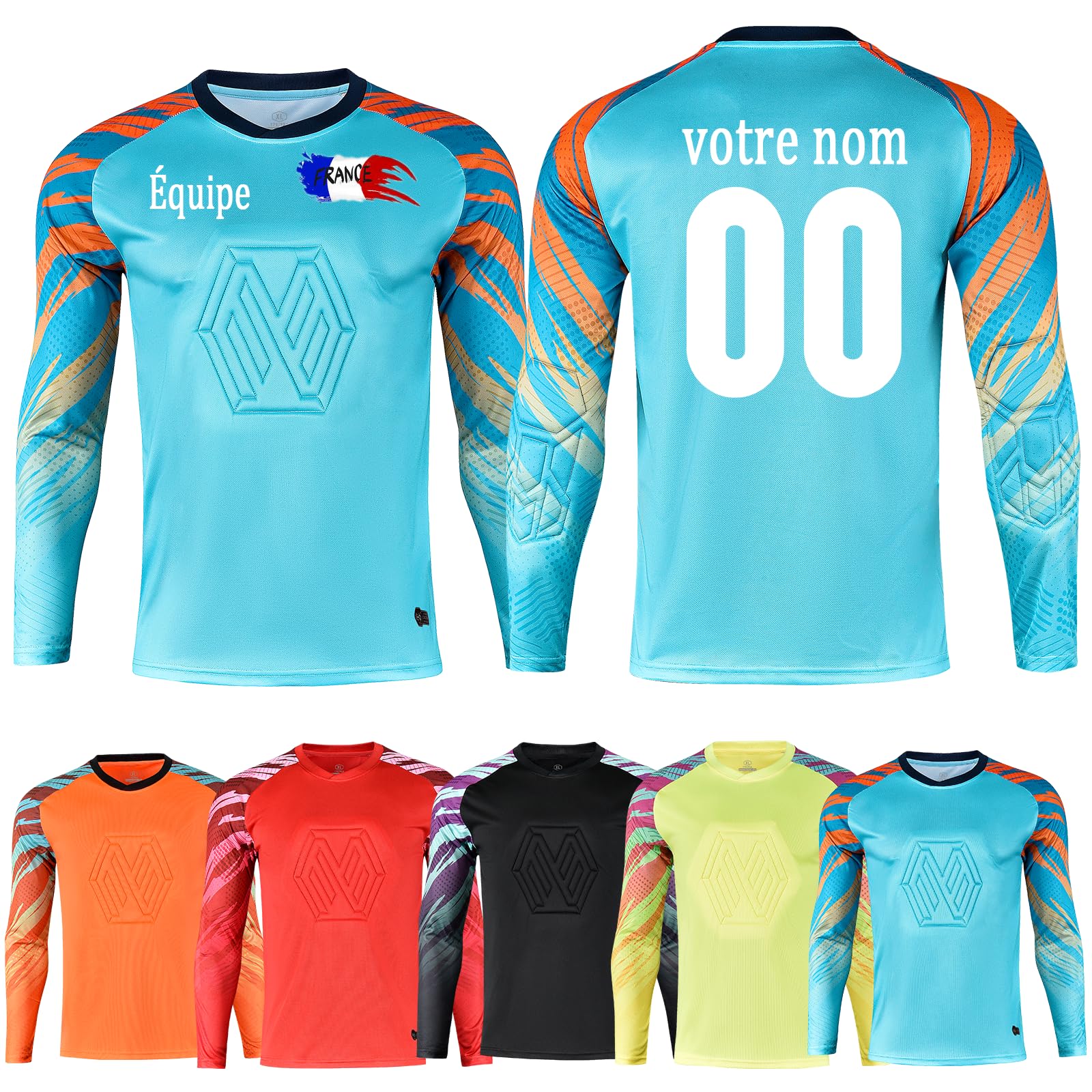 Maillot de Foot Gardien de But Personnalisé Equipement Gardien de Foot Enfant Homme Personnalisable avec Le Logo de l'équipe/Sponsor de Numéro de Nom