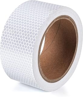 White Reflective Tape 2 Inch x 33 FT Reflector Tape Waterproof Auto Adhesive Safety Tape for Bike, Trailer, Boats,Truck,Conspicuity Markings