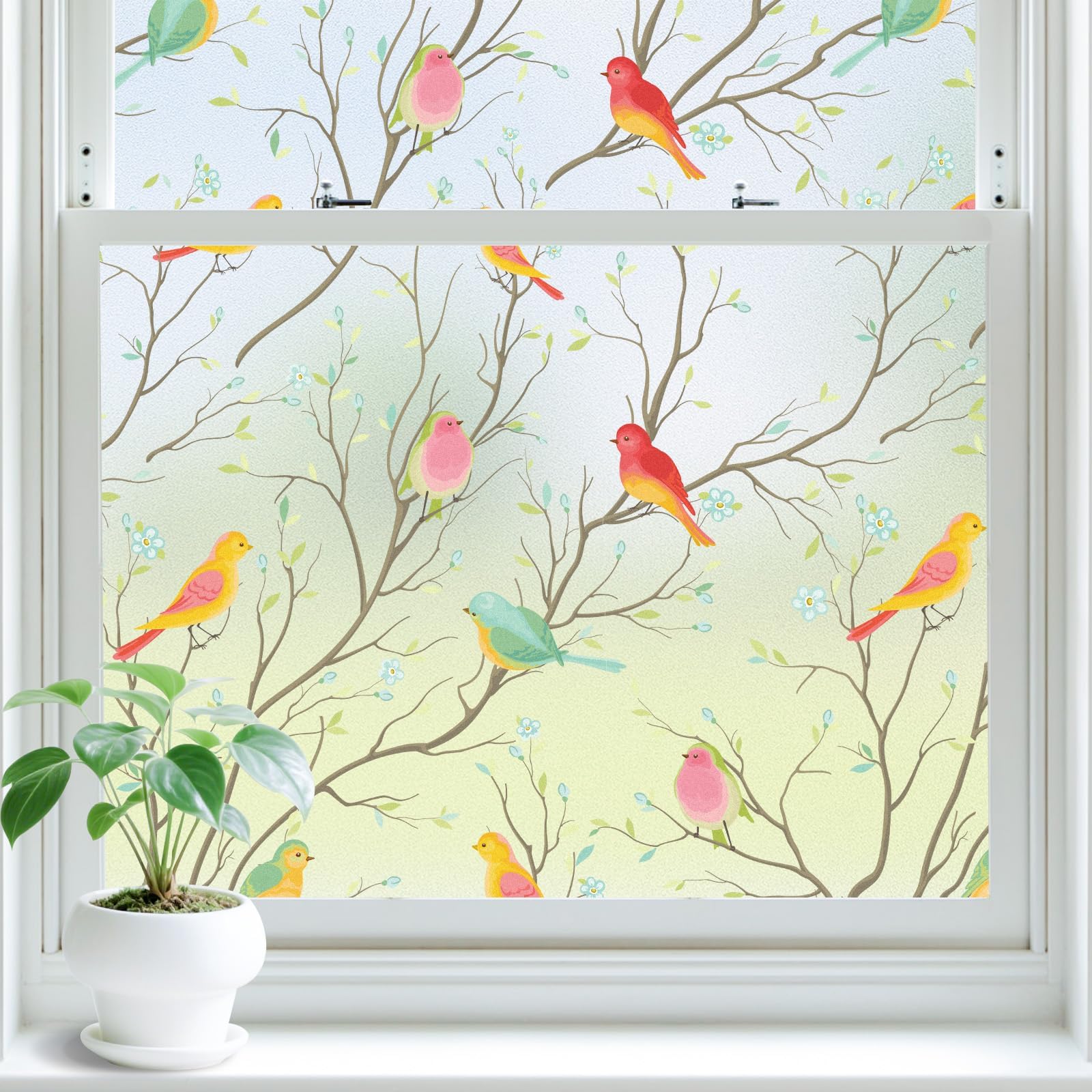 Lifetree Stained Glass Window Film Privacy for Glass, Frosted, 44.5 * 200cm
