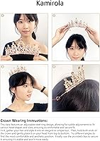 Vista 36 de Kamirola - Corona de reina y tiaras corona de princesa para mujeres y niñas, diademas de cristal para novia, princesa para bodas y fiestas (01)