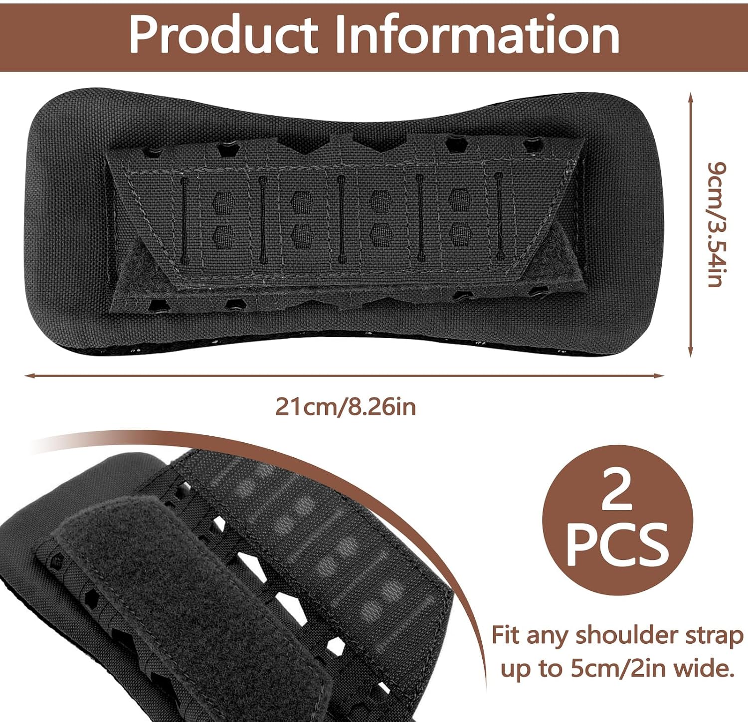 2 Pack Shoulder Strap Pad for Tactical Vest, Breathable Backpack Strap Pads Bag Strap Soft Mesh Cushion Pads for Plate Carrier, Chest Rig, Sling Bag, Duffle Bag