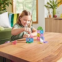 Vista 3 de Magna-Tiles MicroMAGS - Juego de viaje de jardín de primavera de 24 piezas, la marca original de construcción magnética