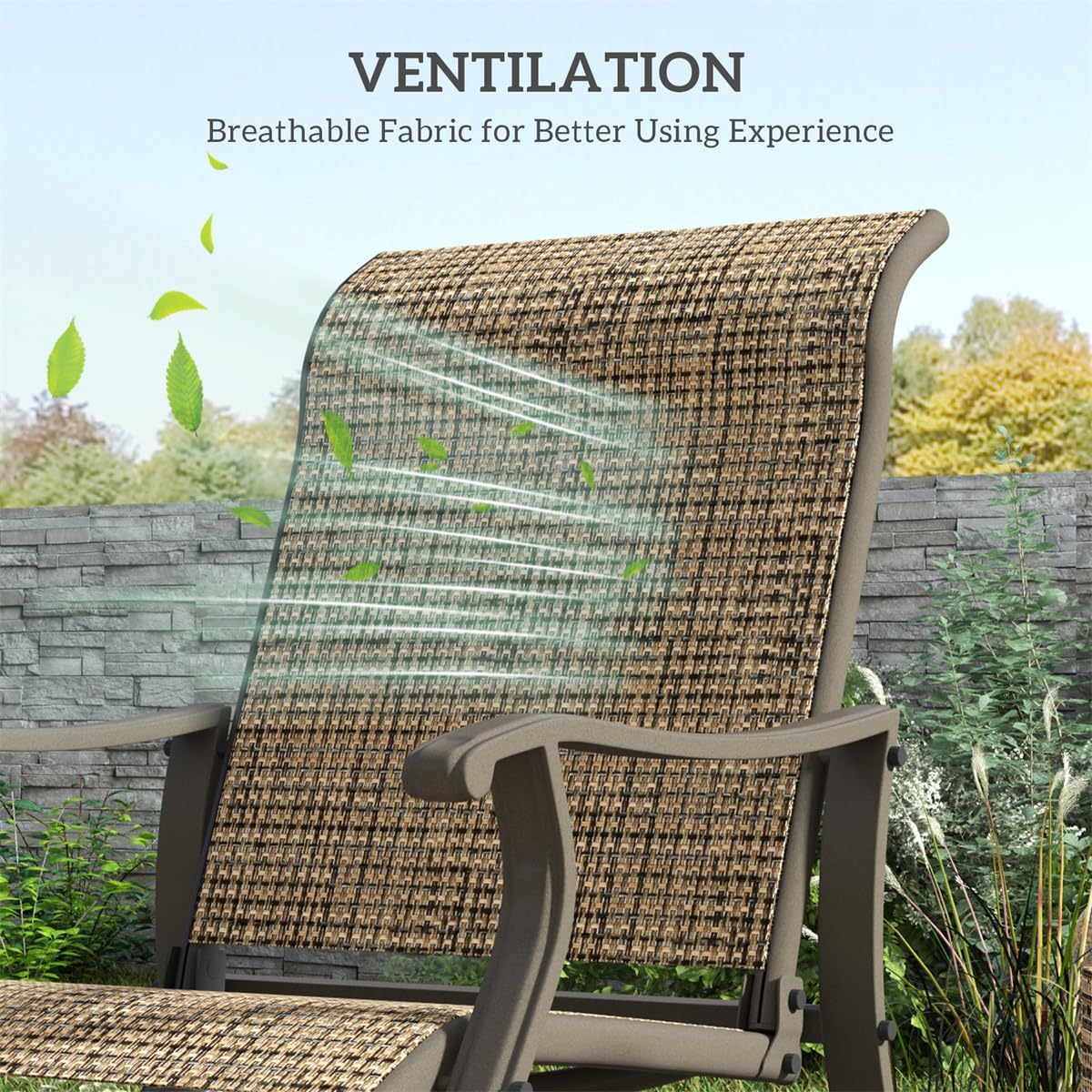 Metallic Brown Glider Rocker Rocking Chair Nursery Chairs,Glider Rocker for Living Room, Bedroom,Rocking Recliner Chair,Reclining Sofa Rocking Chair,Patio Glider Seating,Patio Furniture Outdoor Rocker