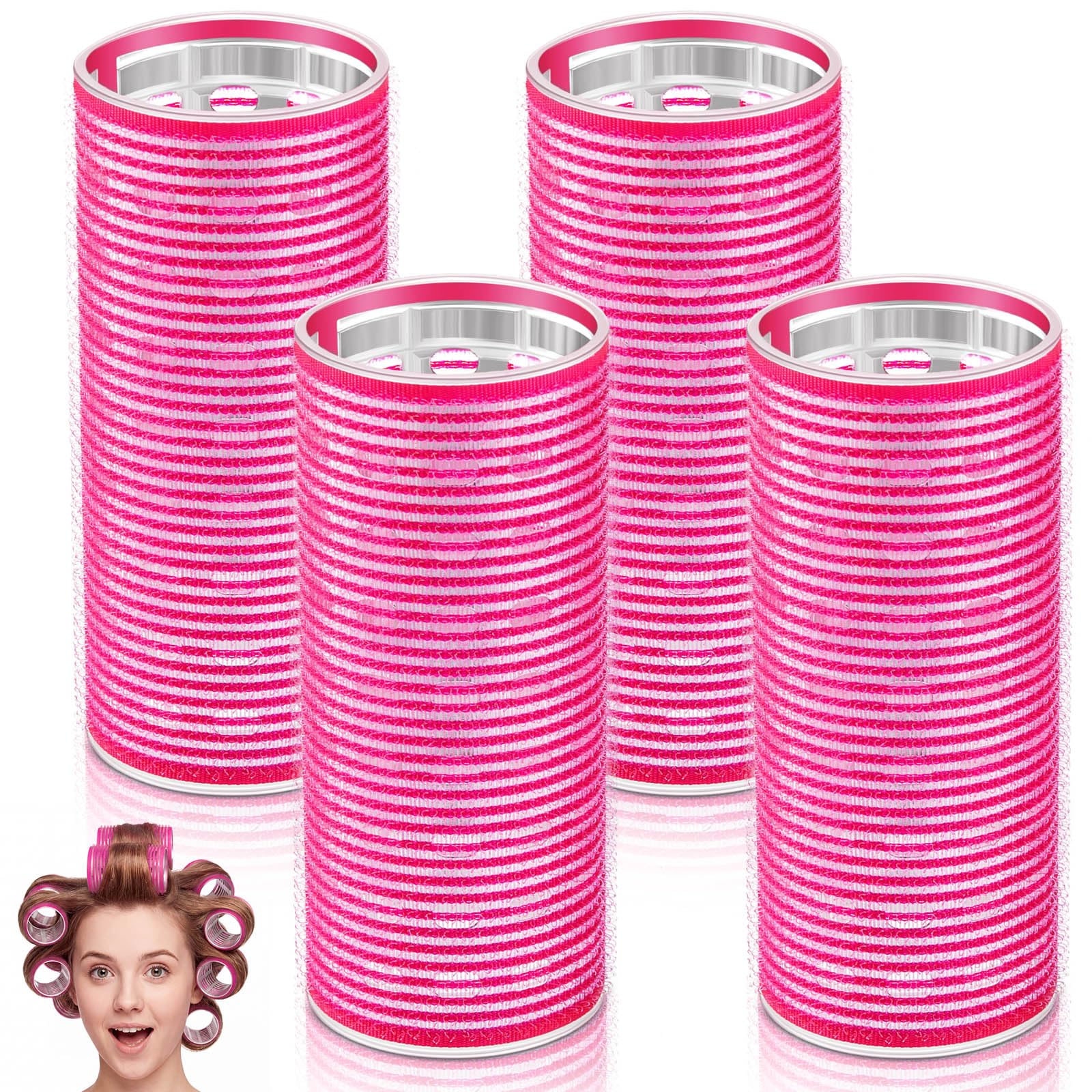Photo 1 of WILLBOND 4 Pcs Aluminum Thermal Hair Rollers for Women, 4.7 X 2 Inch