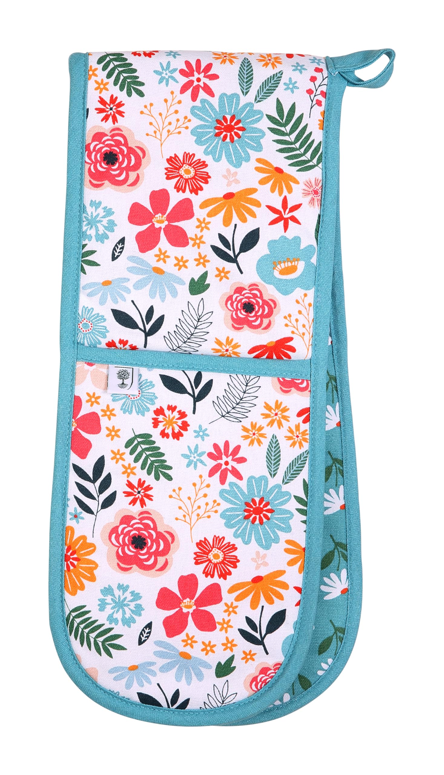 RHS Cottage Garden Organic Cotton Double Oven Gloves - Multi