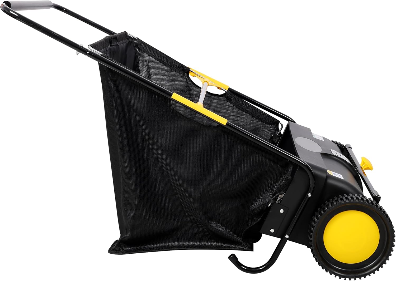 KEIKI 26 Inch Hand Push Lawn Sweeper, Leaf & Grass Collector with Adjustable Brush Height, Pickup Sweeper for Yard Leaf Picker Upper, Large 7 Cu. Ft Hopper Bag Capacity, Easy Assembly, Black