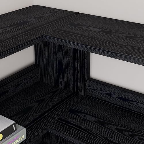 Miniatura 5 de IRONCK Estanterías de 6 niveles con divisores, estantería de esquina grande industrial, estante de exhibición de almacenamiento para sala de estar,