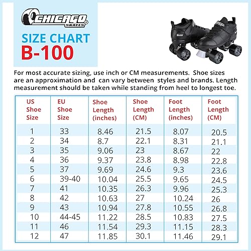 Miniatura 6 de Chicago Skates Bullet Speed Quad Roller Skates – Durable, Top Performance Indoor/Outdoor Youth Skate Shoes for Women & Men Beginner 62mm Urethane