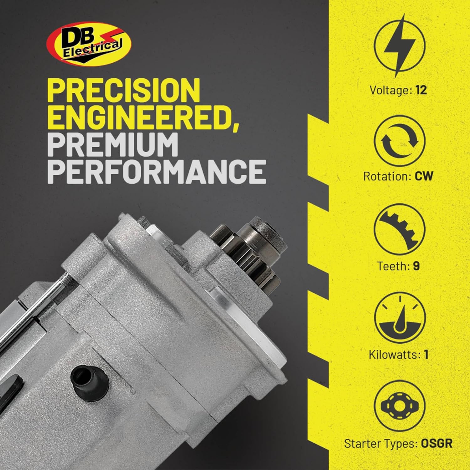 DB Electrical 410-52302 Starter Compatible With/Replacement For Kubota Carriers KC15, Tractor-Compact L2050 L225 L2350 L235 L245 L2650 L275 / Universal Inboard M-30/15321-63015, 15321-63016