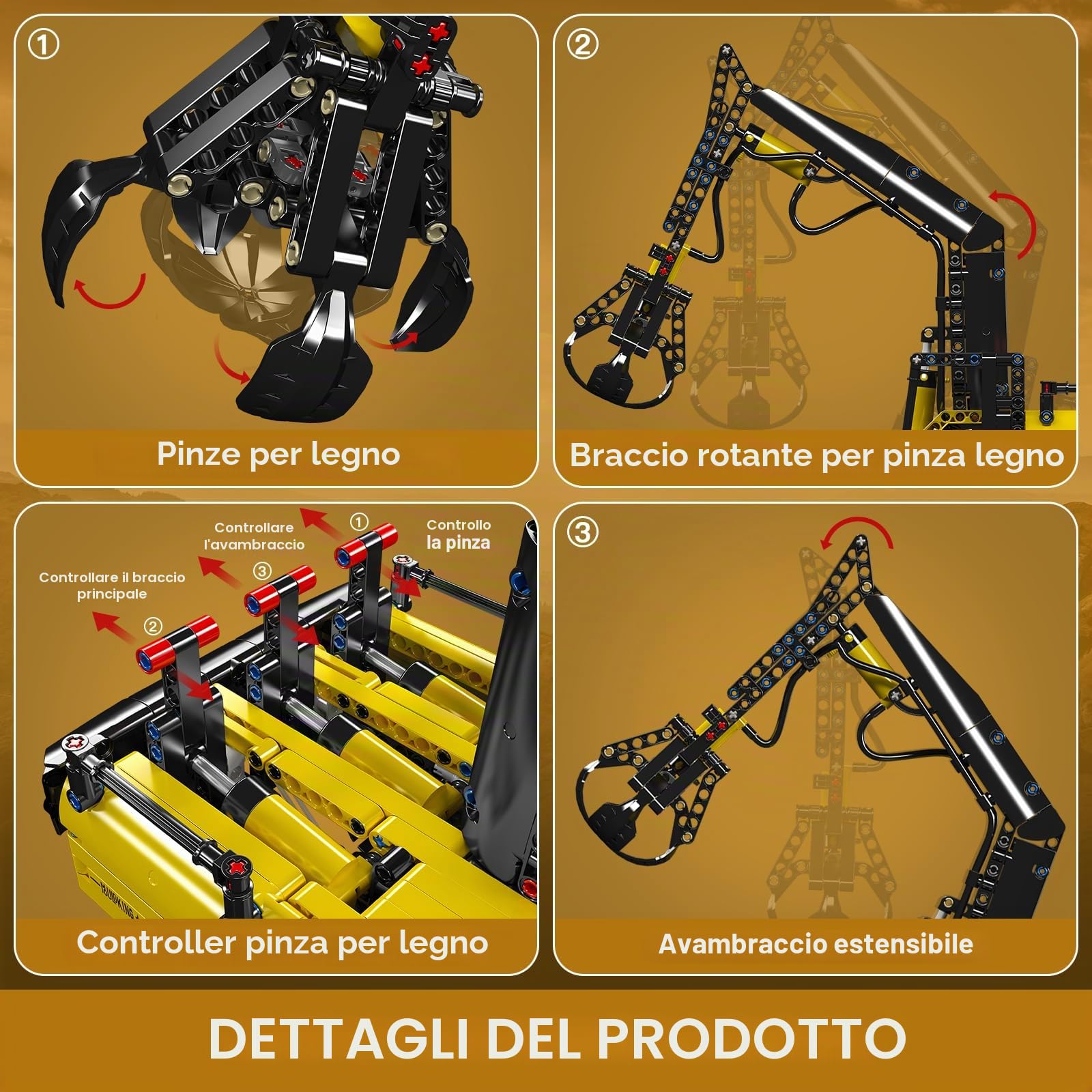 Mould King 17077 Tecnologia Idraulico Trasportatore Legno Blocchi Di Costruzione Giocattolo Versione Statica Furgone Camion Mietitrebbia Blocchi Morsetto per adulti e bambini(866 pezzi)