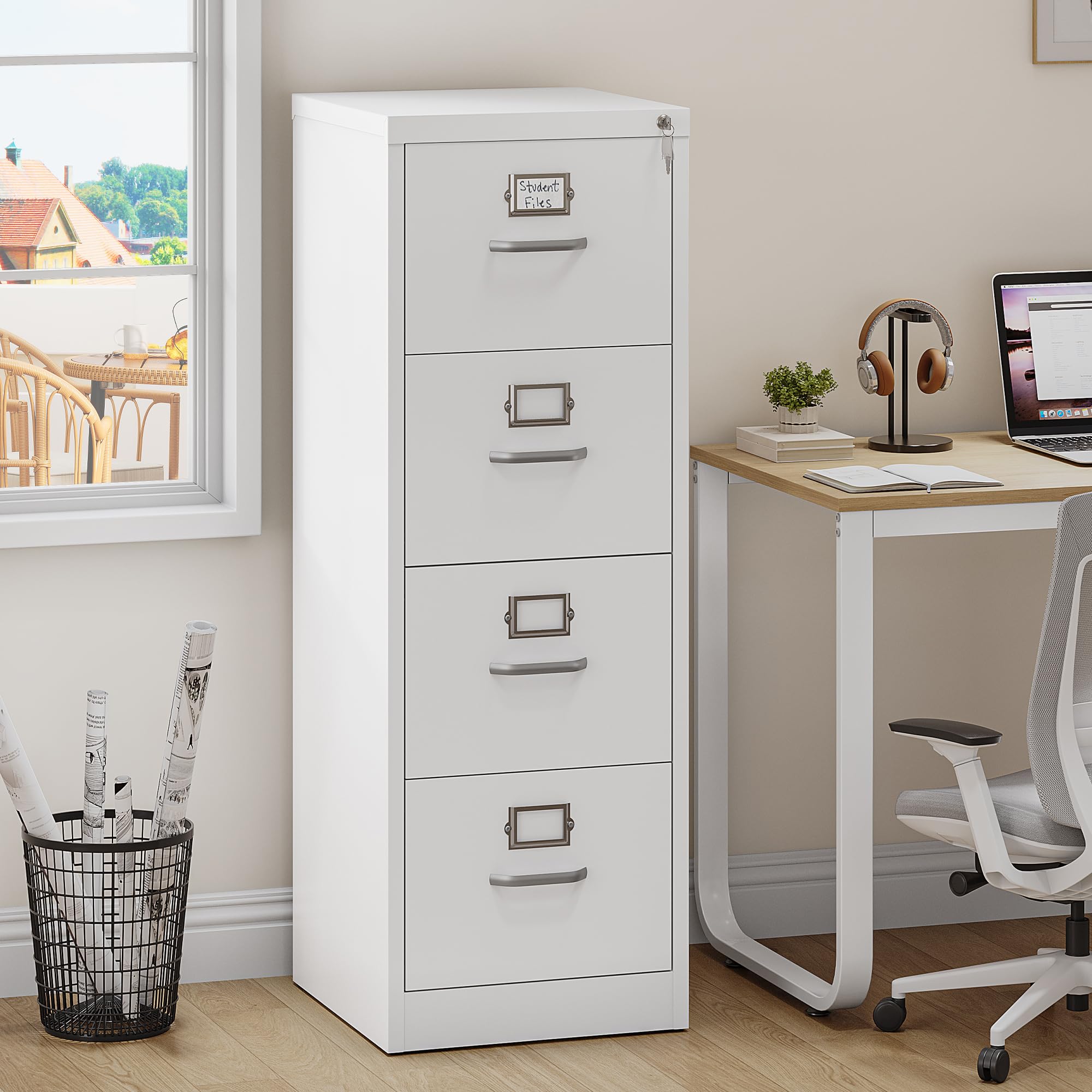 YITAHOME 4 Drawers Filing Cabinets, Lockable Vertical File Cabinet for Letter/Legal/A4 Size - Image 3
