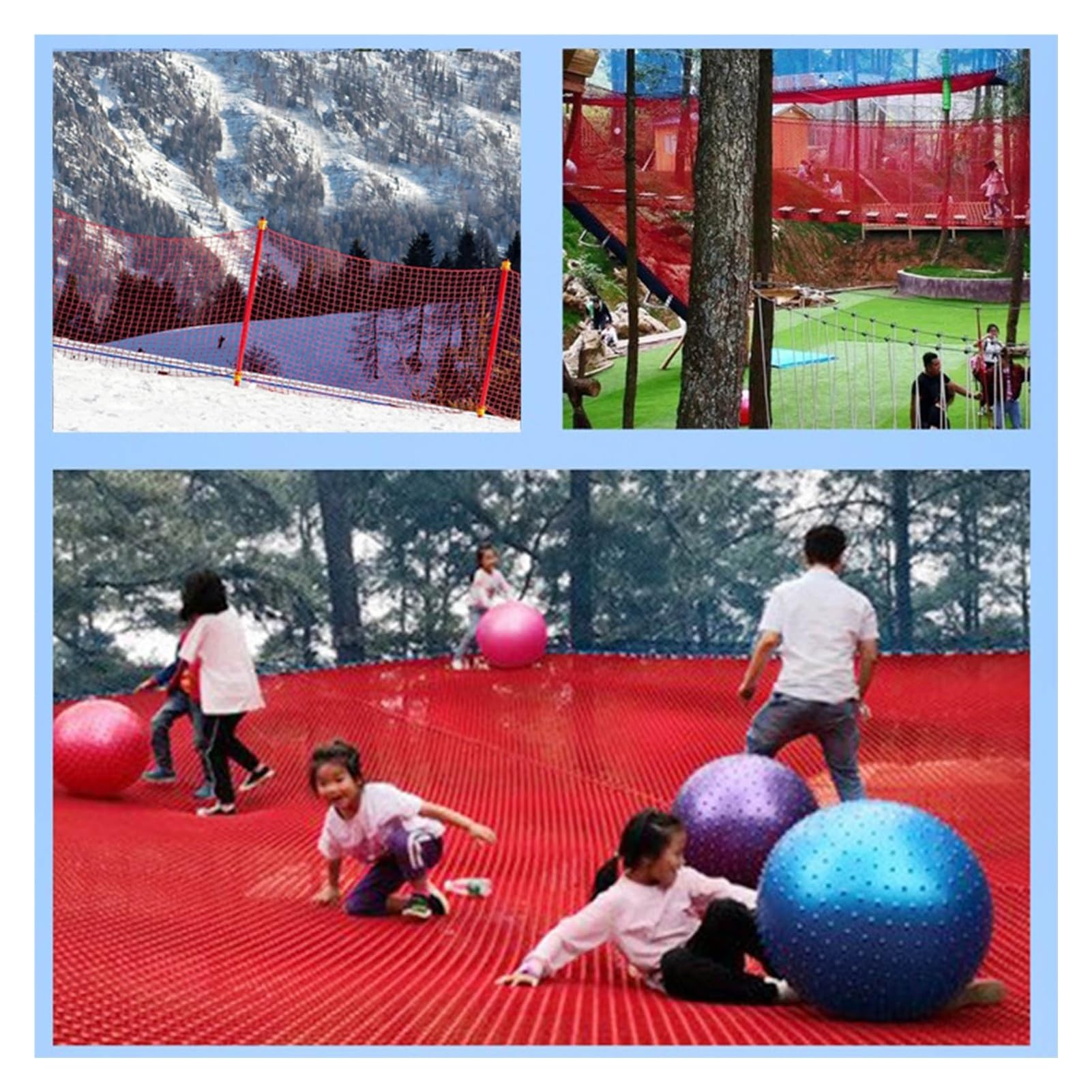 Rete di sicurezza per stazioni sciistiche, resistente agli strappi, ideale per parchi giochi e (1,5 x 6 m)
