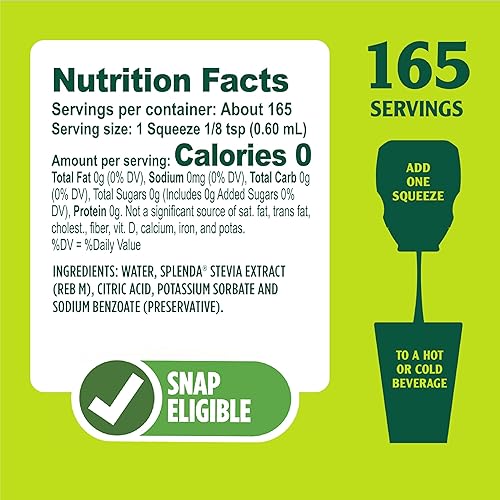 Vista 47 de Splenda- Stevia líquida, endulzante en gotas con cero calorías e infusionada con cafeína