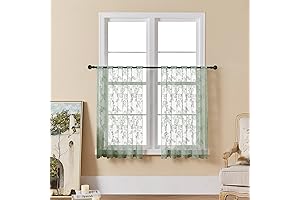 Tony&#x27;s Collection | Sage Green Short Lace Curtains