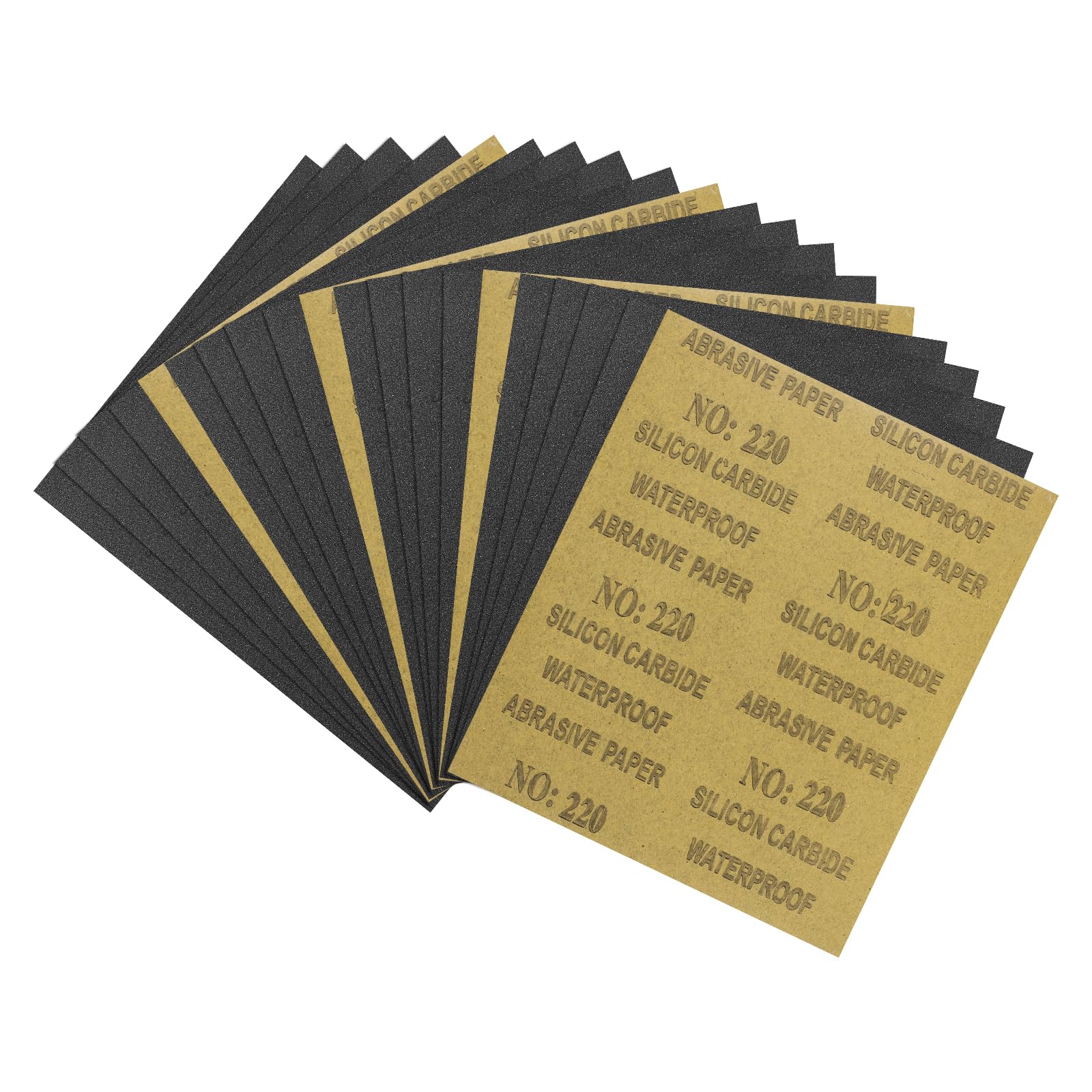 Kozelo 20pcs Sand Papers - [9 x 11 Inch x 220 Grits] Sandpaper Sheets for Metal Auto Wood Polishing and Scratches Removing, Silicon Carbide Abrasive