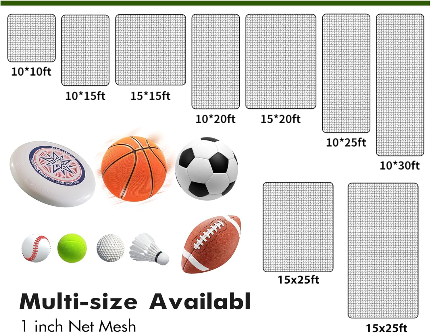 Golf Nets for Backyard Driving, Golf Net for Practice Barrier Net, Sports Netting for Hitting Golf, Baseball, Hockey, Soccer, Pitching Simulators, black