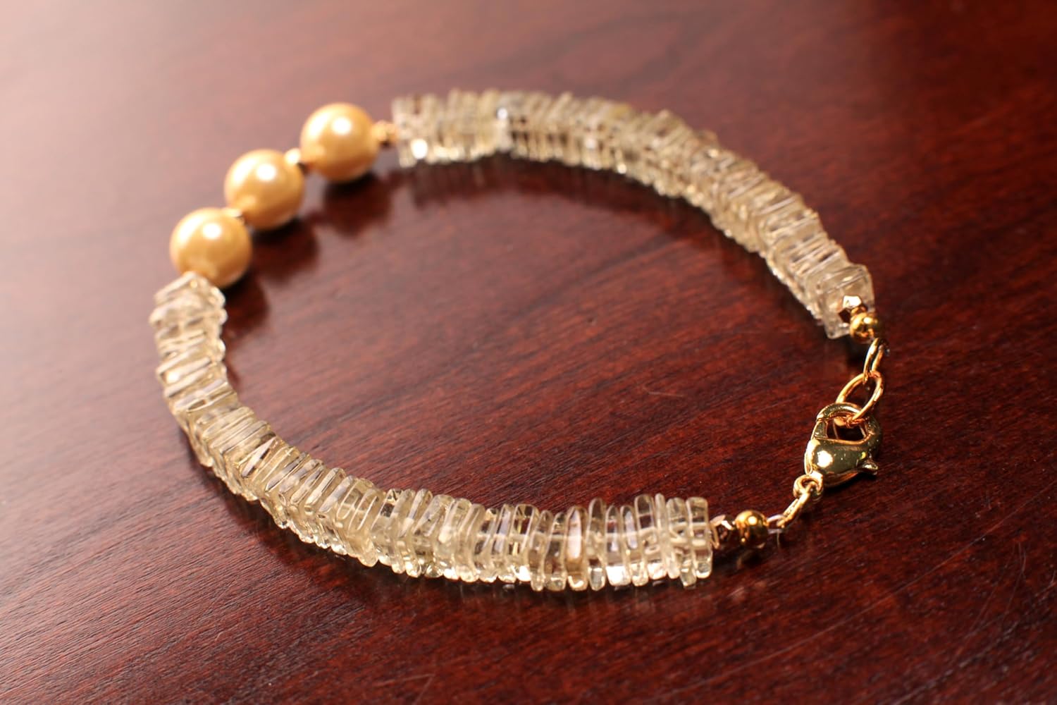 Citrine Square Heishi 5mm Bracelet Yellow South SeaShell Pearl in 14k Gold Filled lobster Clasp and findings, healing, energy Chakra gift, Handmade Custom Order