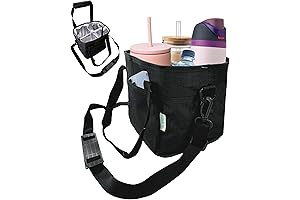 Adjustable Multi-Compartment Drink Carrier with Strap