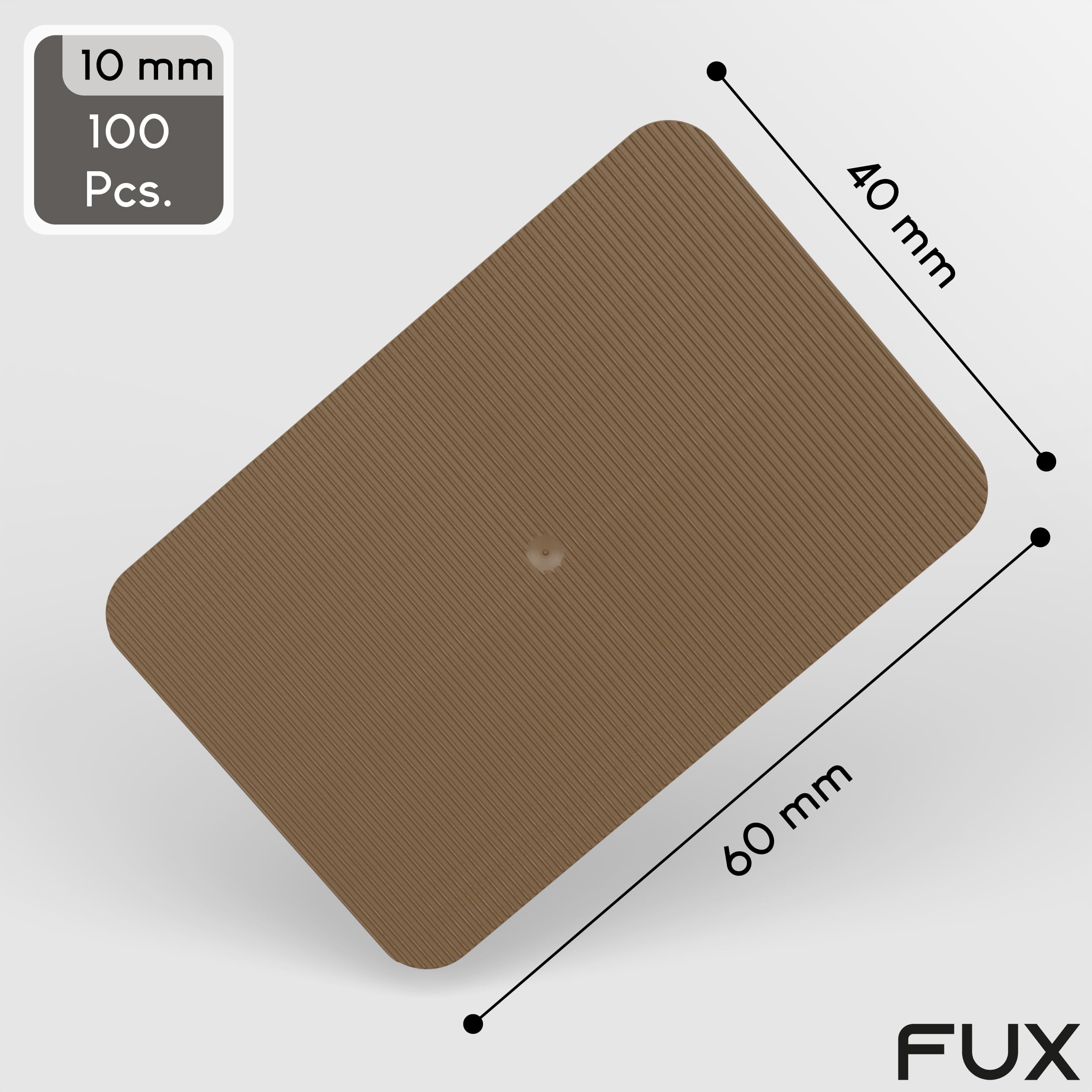FUX Glazing Packers 100 - Heavy Duty Plastic Shims & Spacers 60x40x10mm for Building & DIY, Brown - Image 2