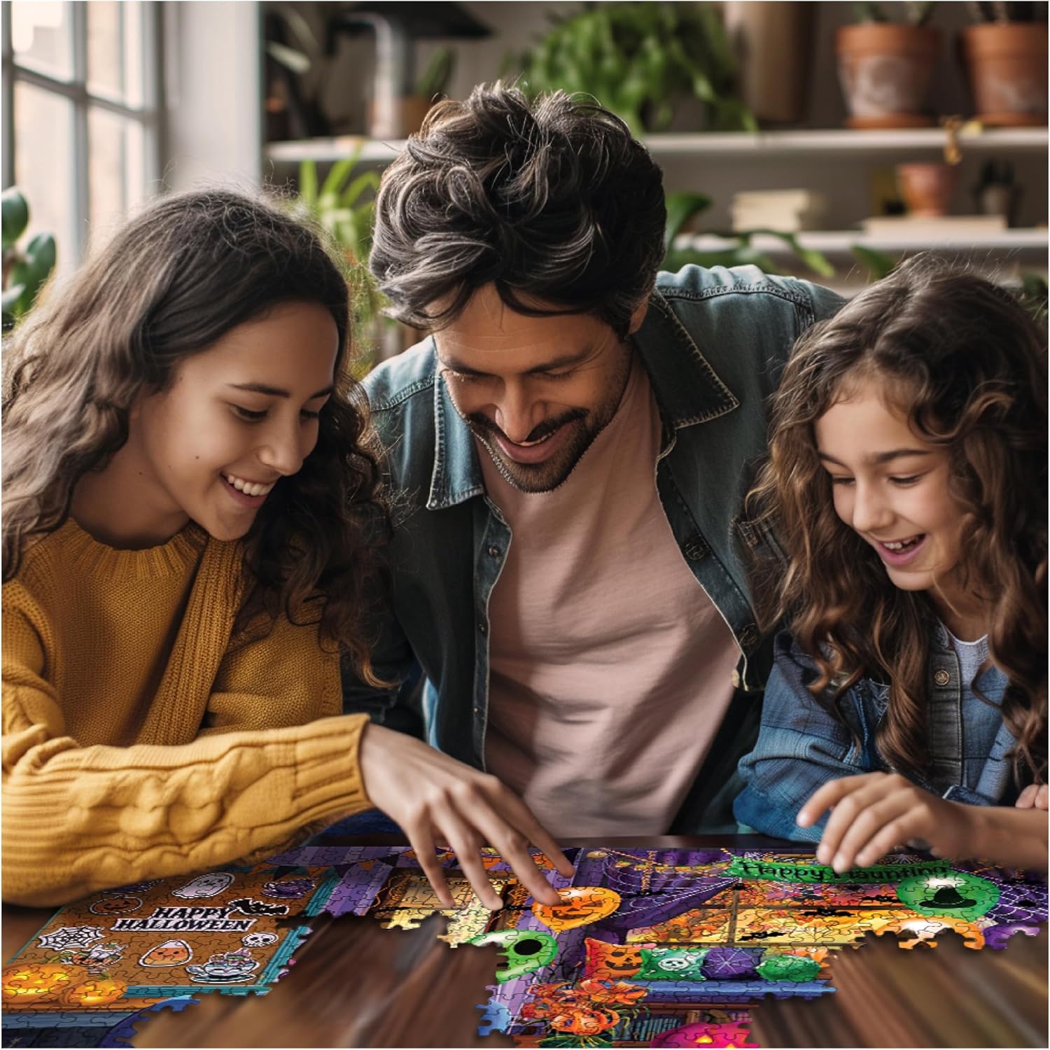 White Mountain 1000 Piece Jigsaw Puzzle Spooky Fall and Autumn with Large Pieces Gift for Adults and Family 24"x30" - Halloween Library