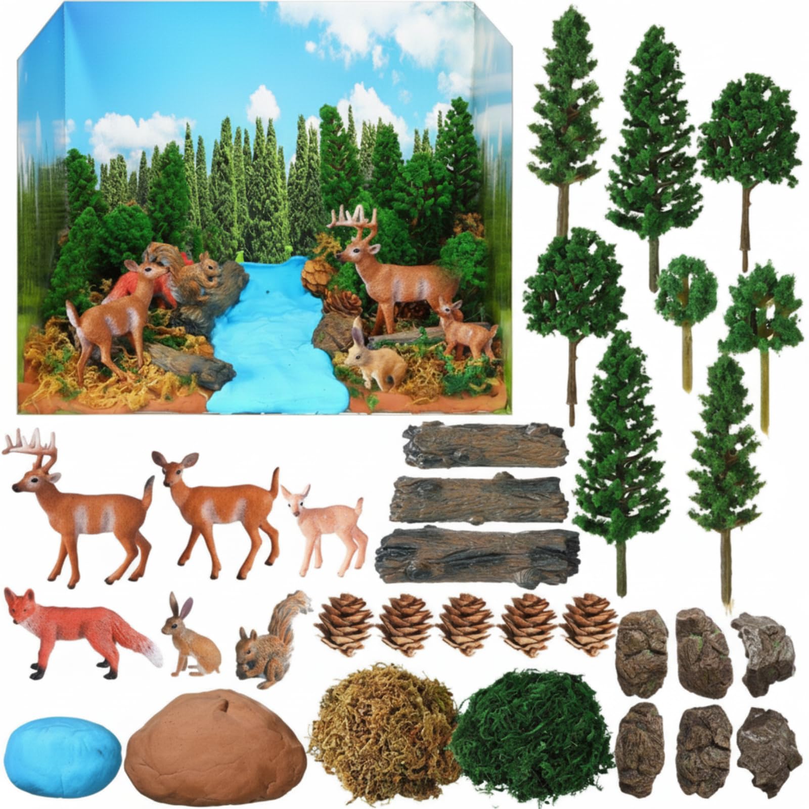 Amazon.co.jp: Simgoing Forest ジオラマキット 森の動物 プロジェクト