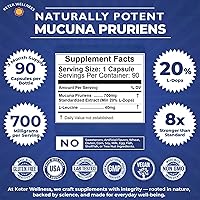 Vista 3 de Mucuna Pruriens 20% L-Dopa – Standardized Velvet Bean Extract for Natural Dopamine, Focus & Mood Support – Pure 8:1 Concentrated Herbal Supplement