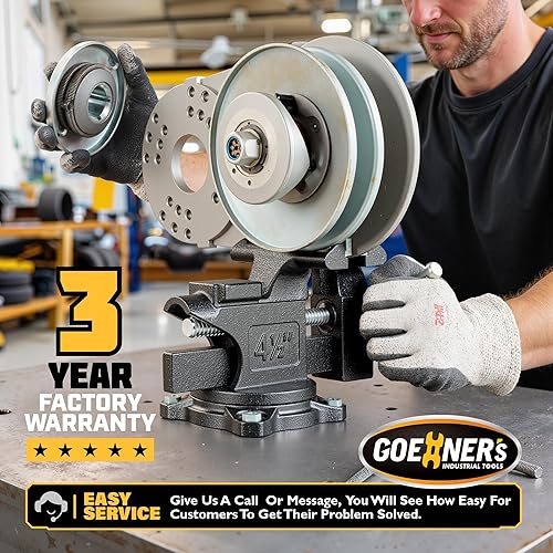 Miniatura 6 de Tornillo de banco o tornillo de mesa 2 en 1 actualizado de 4.5 pulgadas, tornillo de abrazadera para banco de trabajo construido con acero fundido,