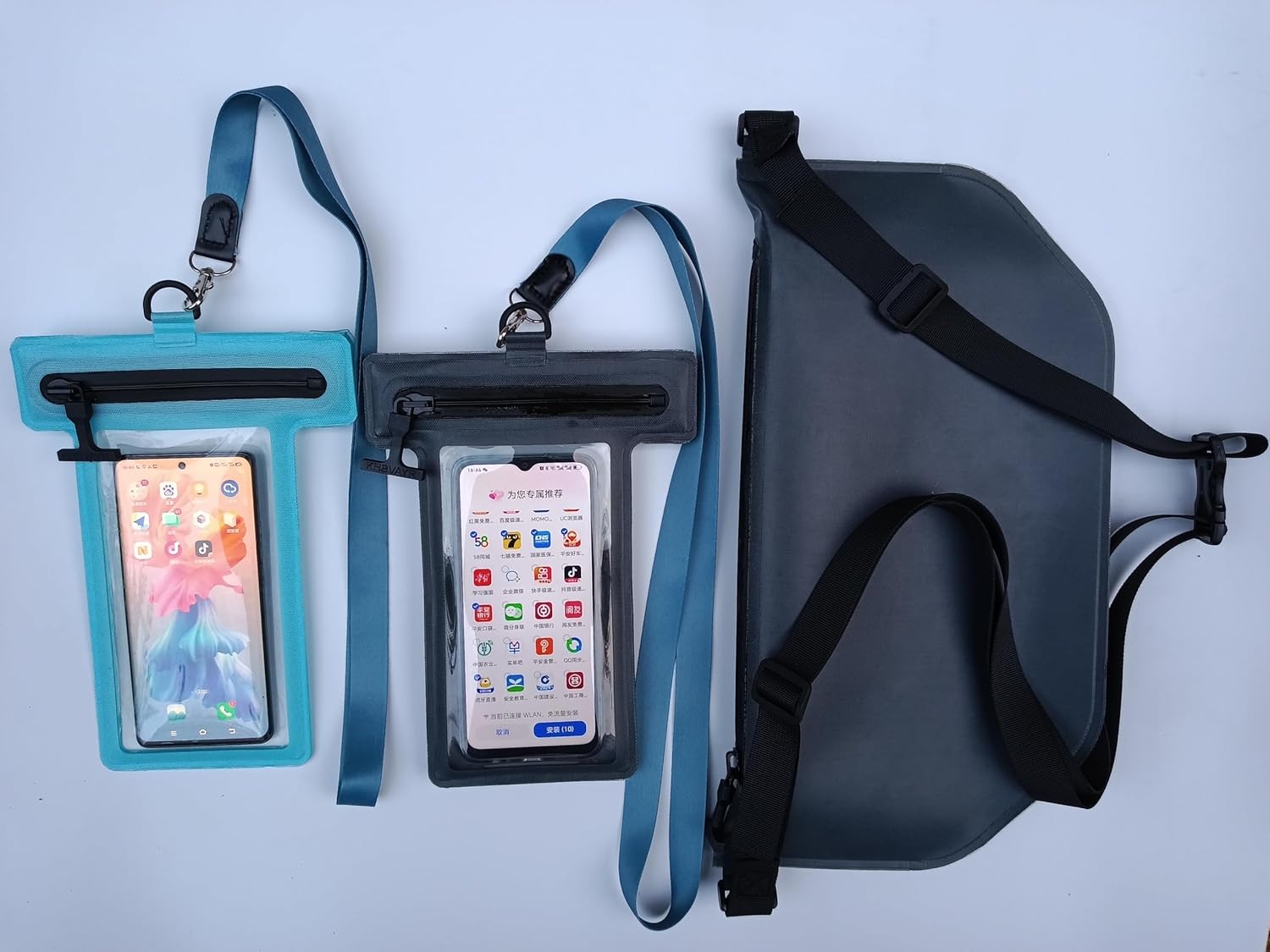 Waterproof Phone Pouch, Waterproof Phone Case ， IPX8 Waterproof， Airtight Zipper Seal ，for Fishing Boating Swimming Drifting Paddling
