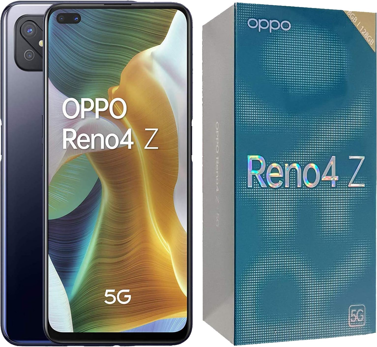 OPPO Reno4 Z 5G Dual-SIM 128GB ROM + 8GB RAM (GSM Only | No CDMA) Factory Unlocked Android Smartphone (Ink Black) - International Version