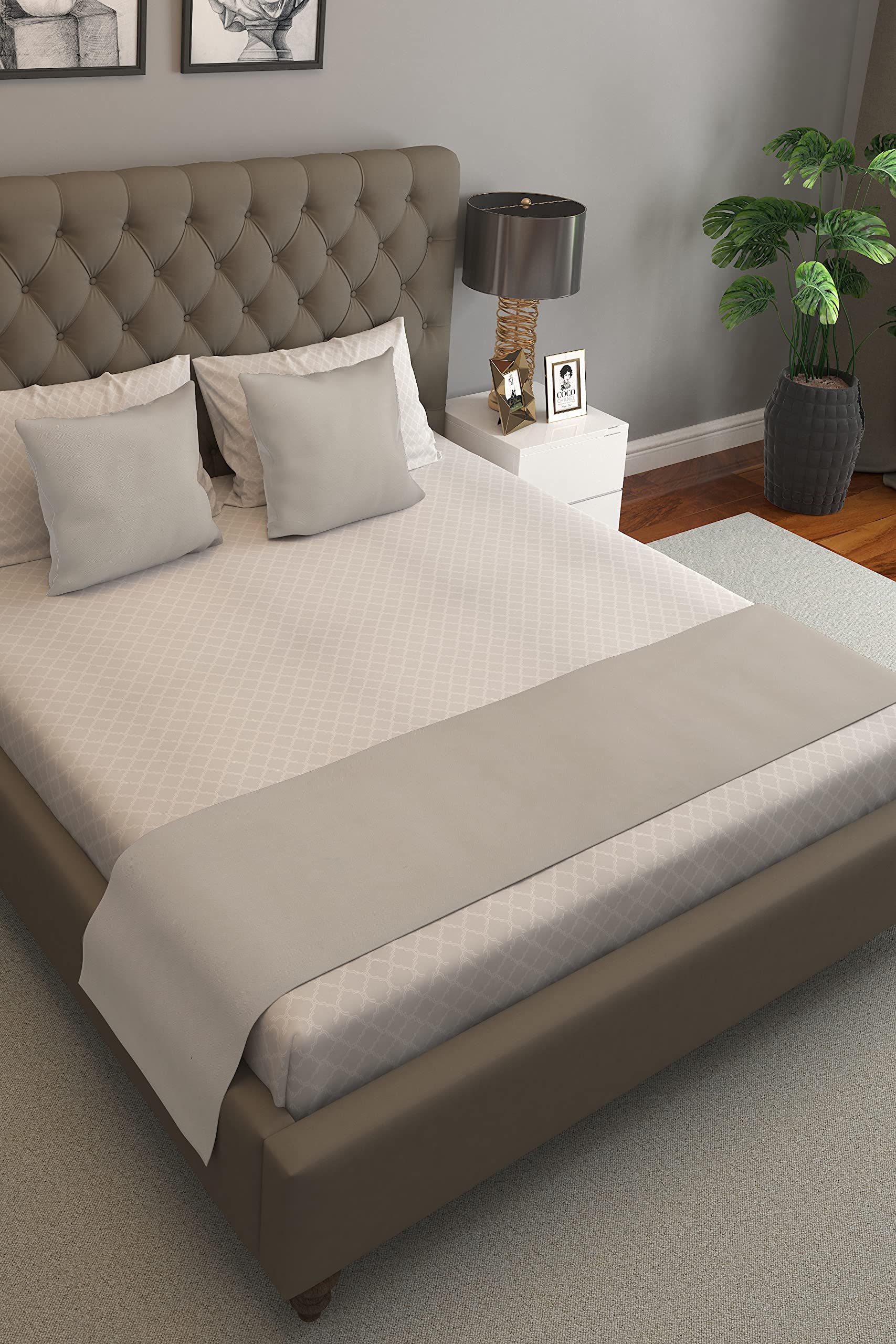 S9home Polyester Bed Runner with 2 Cushion Covers - King, Pack of 3, Pink-picture-26