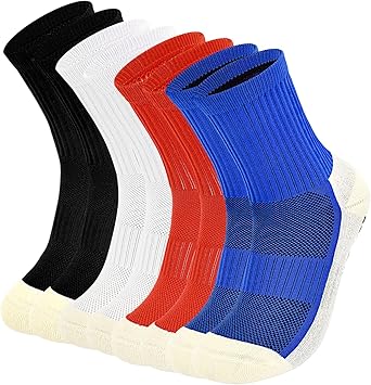 ELUTONG Kids Grip Soccer Socks Anti Slip Football Athletic Sports Crew Socks for 4-16 Years Youth Boys Girls (New Upgrade)