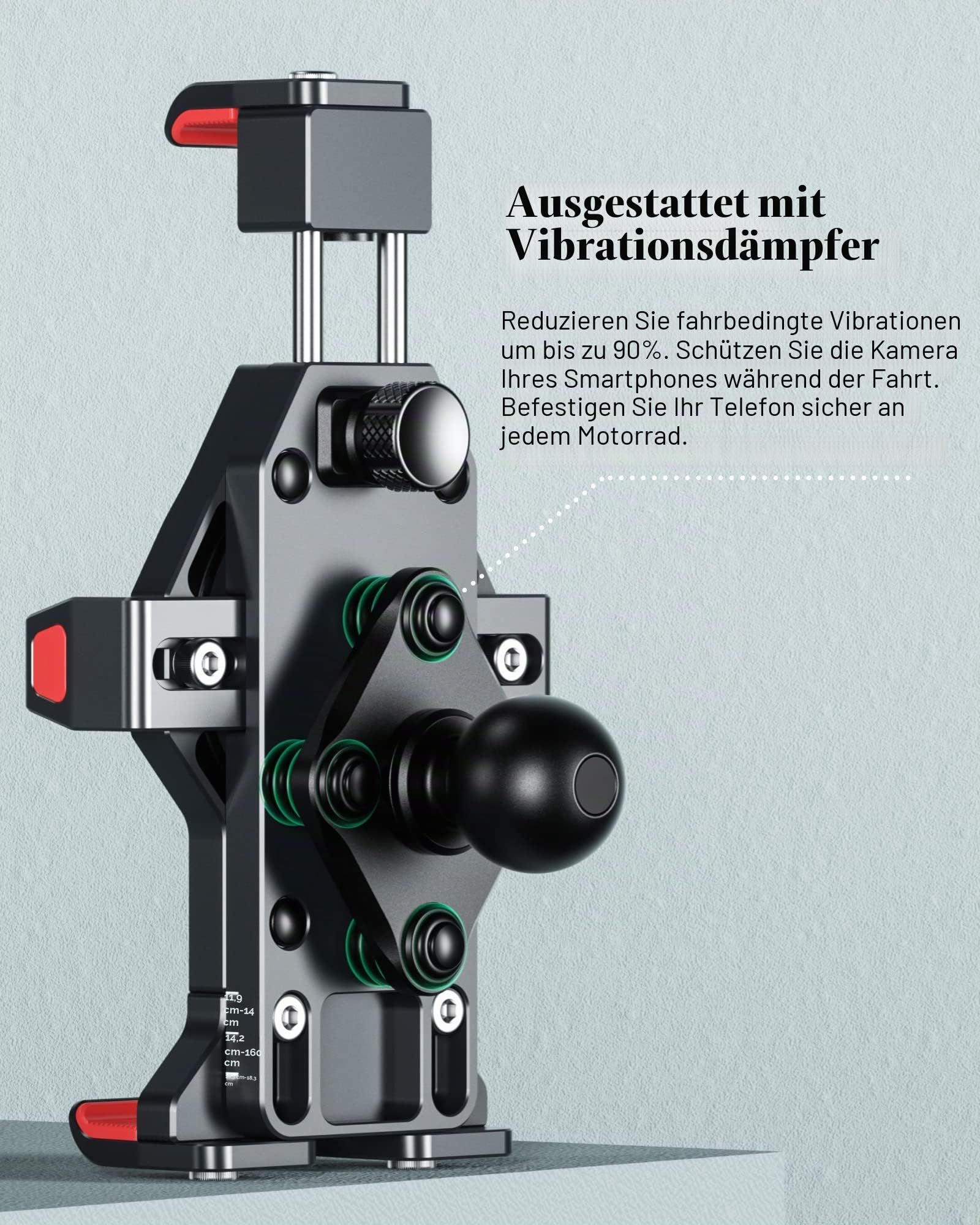 BRCOVAN Diebstahlsichere Motorrad Handyhalterung mit Vibrationsdämpfer | Kompatibel mit RAM Mounts B Größe 1 Zoll Kugel Komponente und Fahrrad Motorrad Handyhalter mit 1'' Kugel Adapter