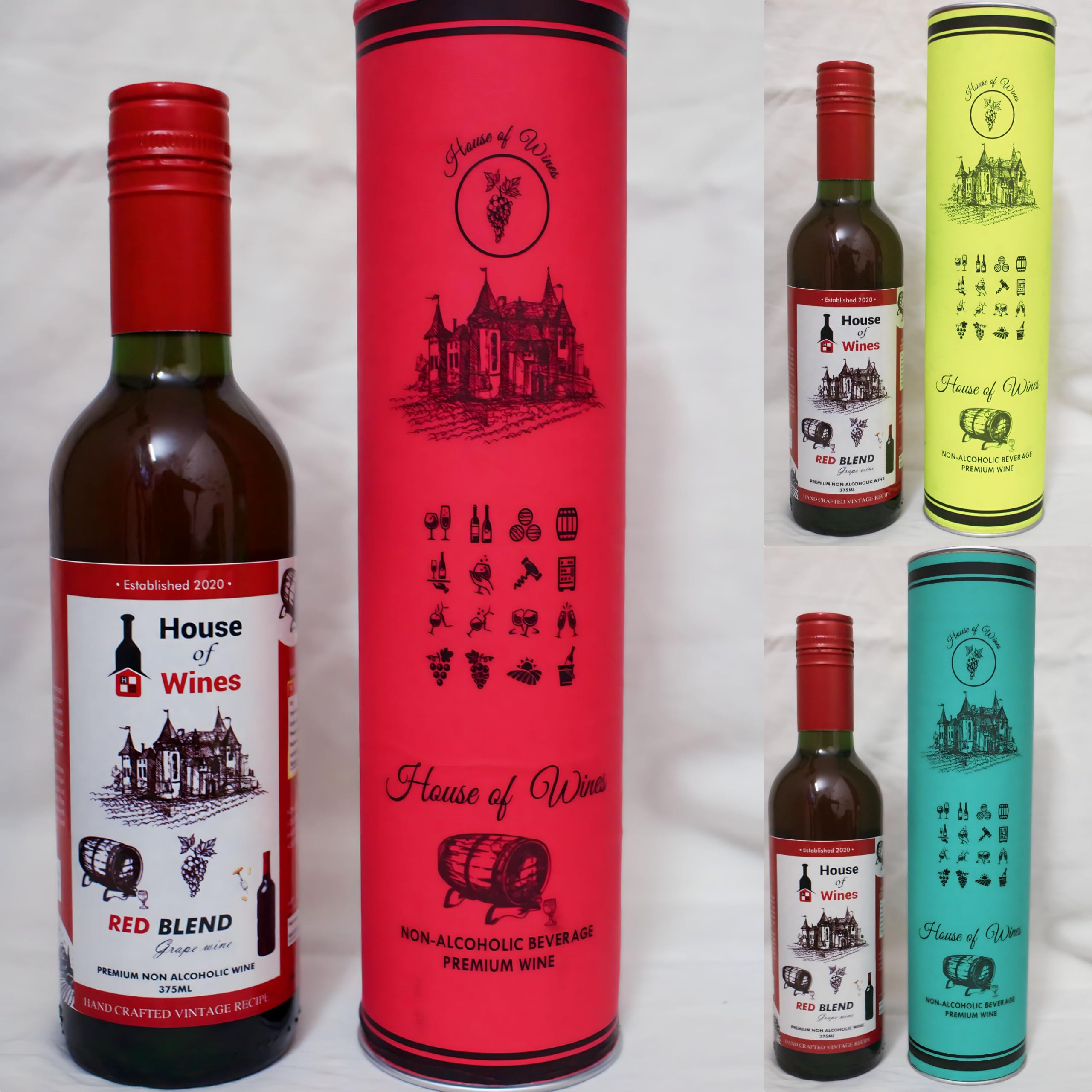House of wines - Non Alcoholic wine | Grape | 375 ML | pack of 3